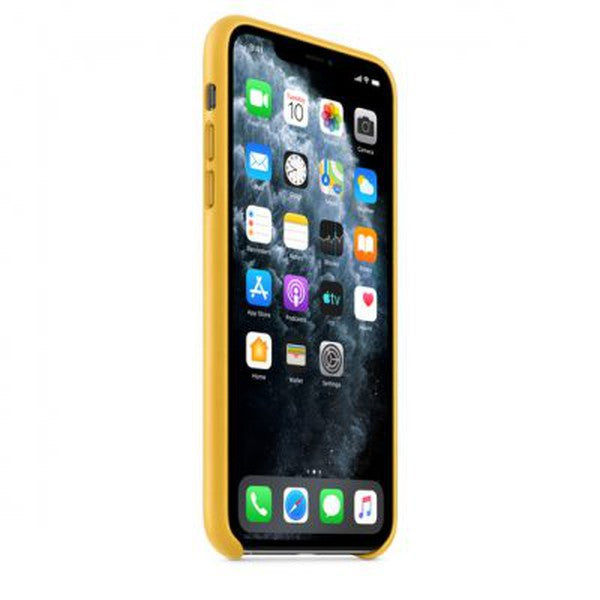 Apple iPhone 11 Pro Max Leder Case, sonnengelb – Frontansicht