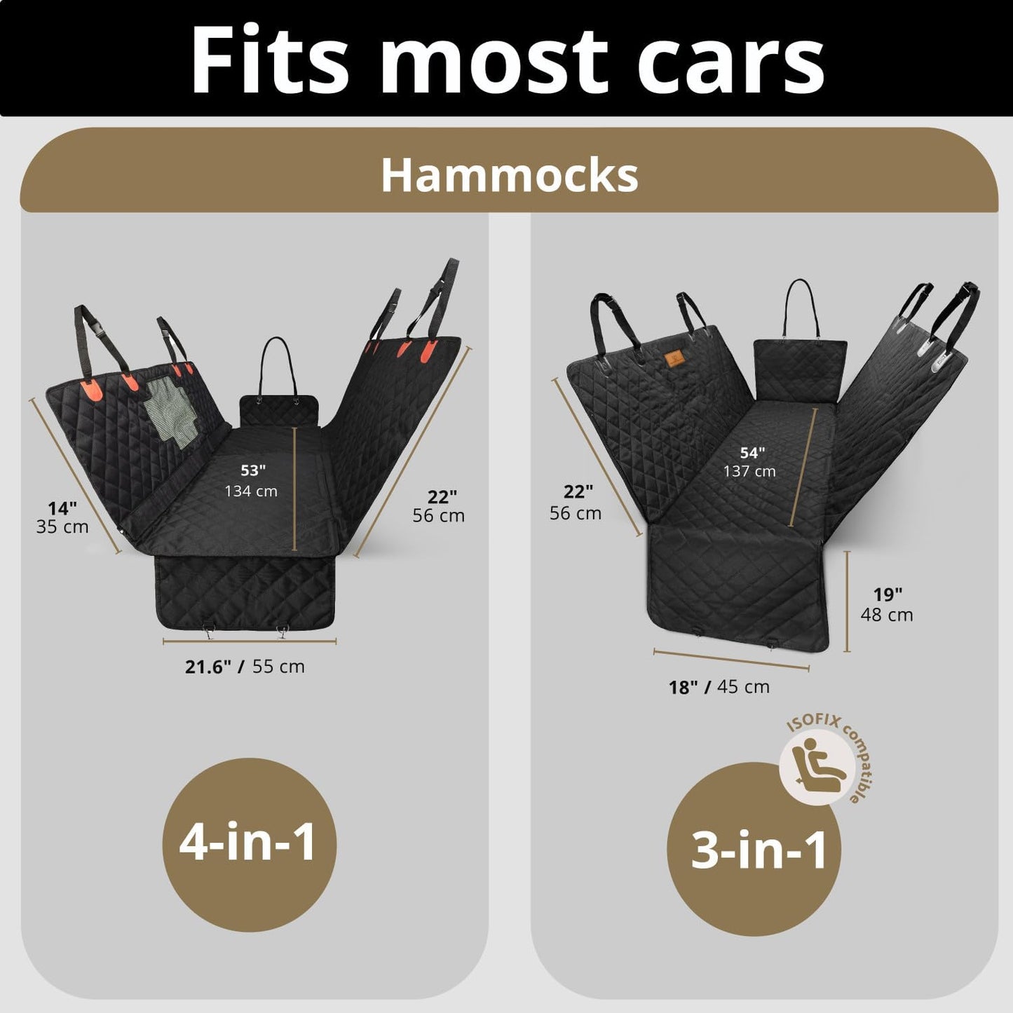 AMZPET 3-in-1 Hunde-Sitzschutz für KFZ-Rückbänke 137cm