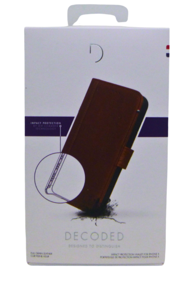 Decoded Leder impact protection Wallet Case für iPhone X,XS braun D7IPOXWC6CBN