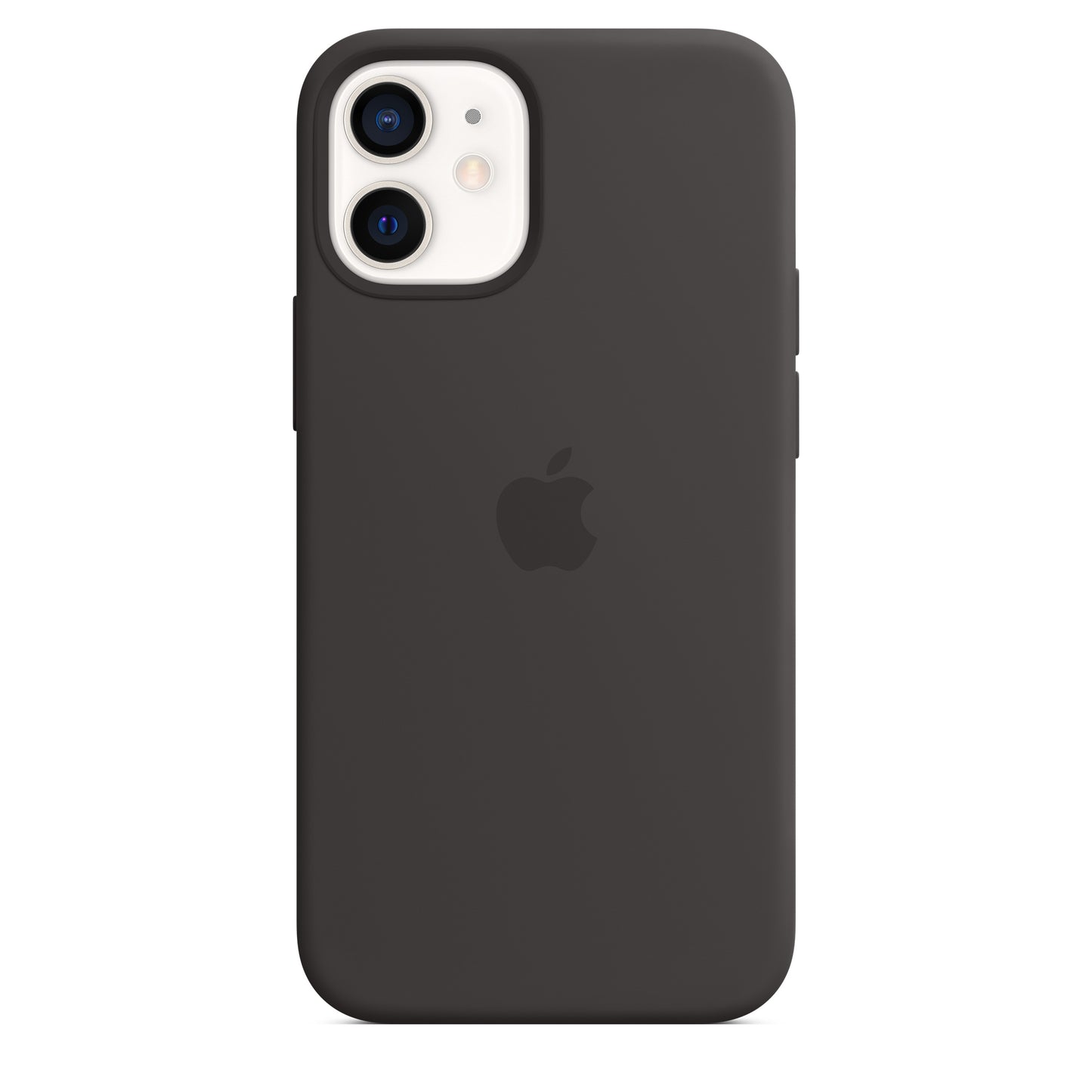 Apple iPhone 12 mini Silikon Case mit MagSafe schwarz – Seitenansicht