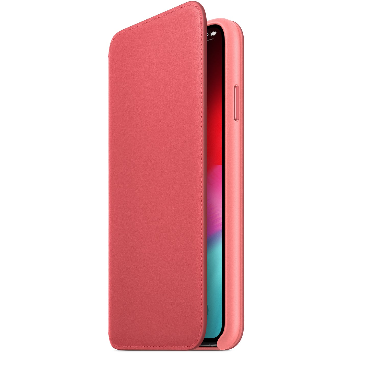 Apple iPhone XS Max Leder Folio pfingstrosenpink – Detail