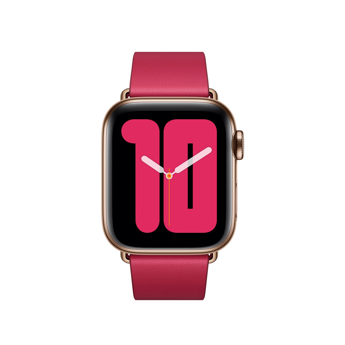 Apple Watch 40mm Modernes Lederarmband, himbeere, Medium – Rückseite