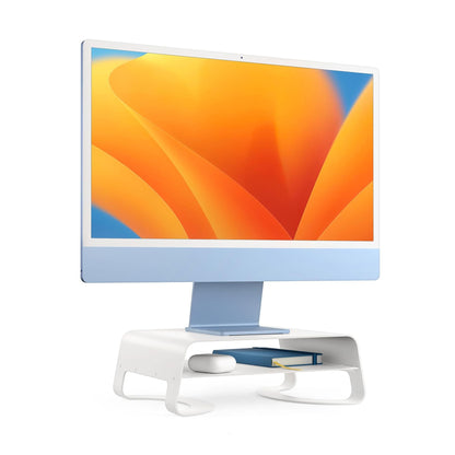 Twelve South Curve Riser - Metall Monitorstaender fuer iMac & Displays, Weiss – Frontansicht
