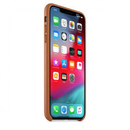 Apple iPhone XS Max Leder Case sattelbraun – Frontansicht