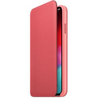 Apple iPhone XS Max Leder Folio pfingstrosenpink – Frontansicht