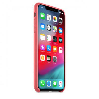 Apple iPhone XS Max Leder Case pfingstrosenpink – Frontansicht