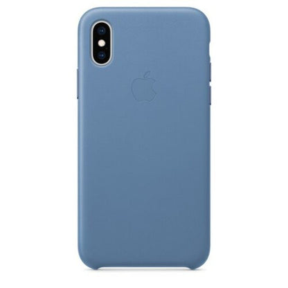 Apple iPhone XS Leder Case – kornblume – Frontansicht