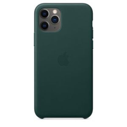 Apple iPhone 11 Pro Max Leder Case, waldgrün – Frontansicht