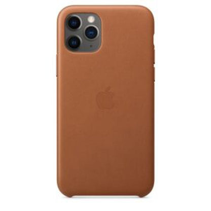 Apple iPhone 11 Pro Max Leder Case, sattelbraun – Frontansicht