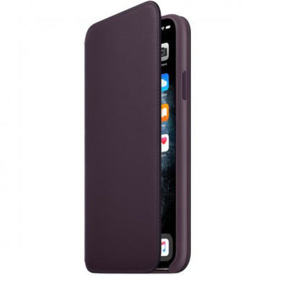Apple iPhone 11 Pro Max Leder Folio, aubergine – Frontansicht