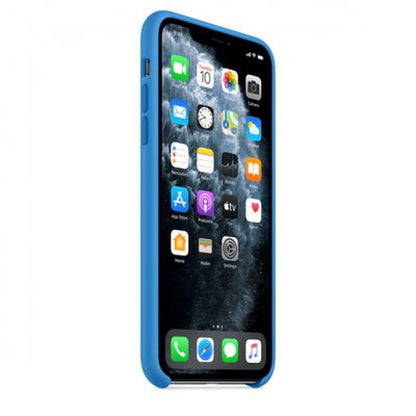 Apple iPhone 11 Pro Max Silikon Case, surfblau – Frontansicht