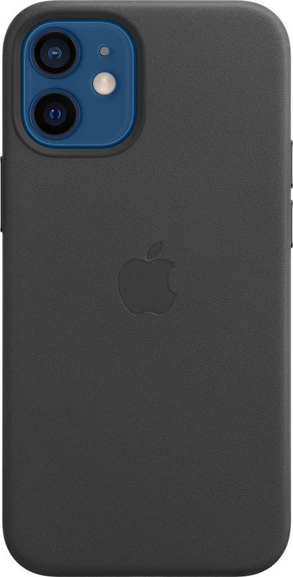 Apple iPhone 12 mini Leder Case mit MagSafe schwarz – Frontansicht