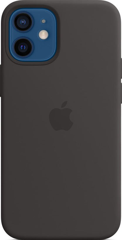 Apple iPhone 12 mini Silikon Case mit MagSafe schwarz – Frontansicht