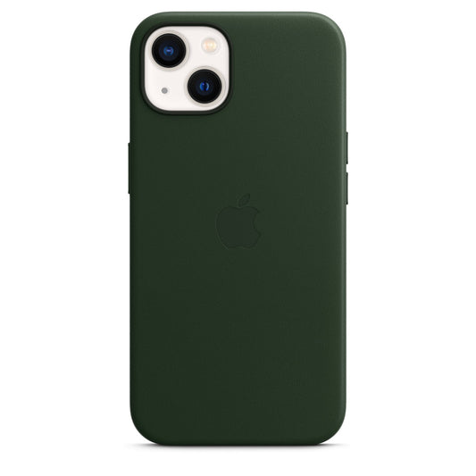 Apple iPhone 13 Leder Case MagSafe sequoia green / schwarzgrün MM173ZM/A