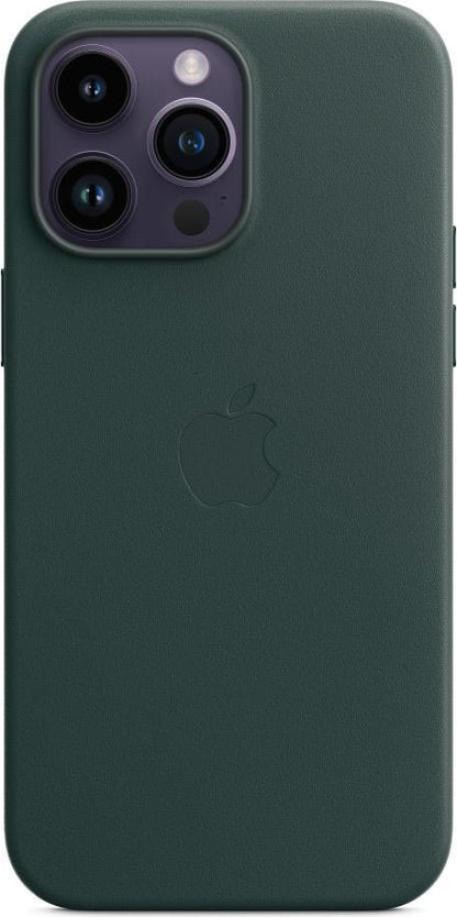 Apple iPhone 14 Pro Max Leder Case mit MagSafe waldgrün – Frontansicht