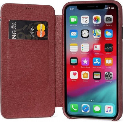 Decoded Leder Slim Wallet für iPhone XS/X, lila