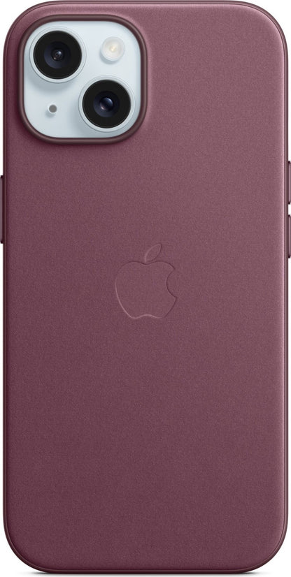 Apple iPhone 15 Feingewebe Case mit MagSafe mulberry – Frontansicht