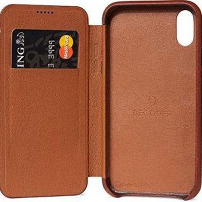 Decoded Leder Slim Wallet für iPhone XR, braun