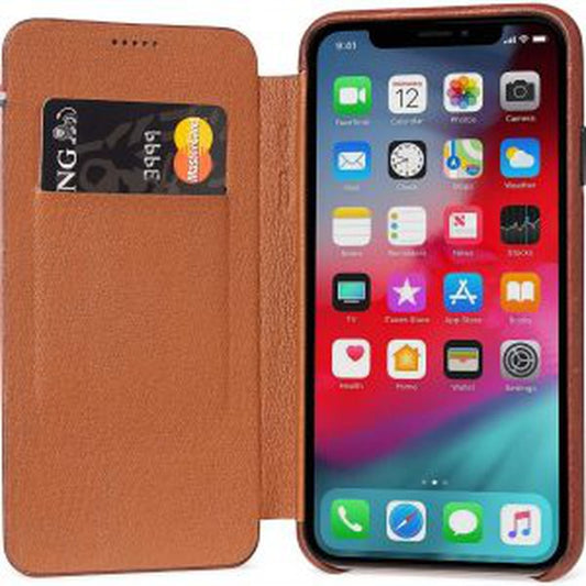 Decoded Leder Slim Wallet für iPhone XS/X, braun: D8IPO58SW3CBN