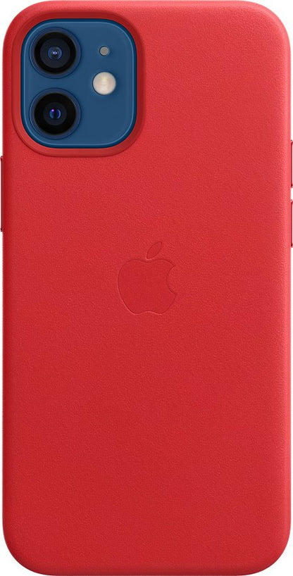 Apple iPhone 12 mini Leder Case mit MagSafe rot – Frontansicht