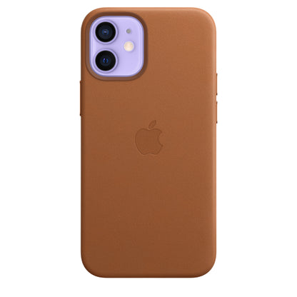 Apple iPhone 12 mini Leder Case mit MagSafe sattelbraun – Detail