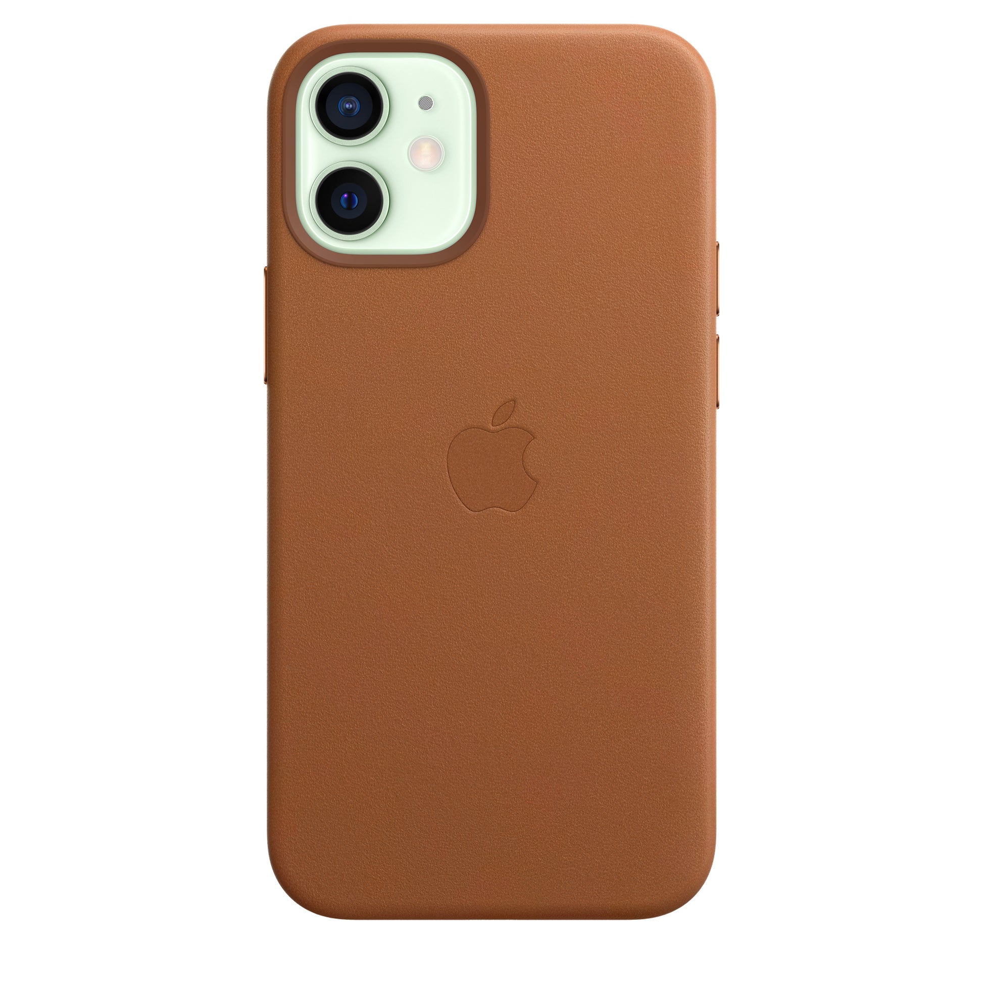 Apple iPhone 12 mini Leder Case mit MagSafe sattelbraun – Rückseite