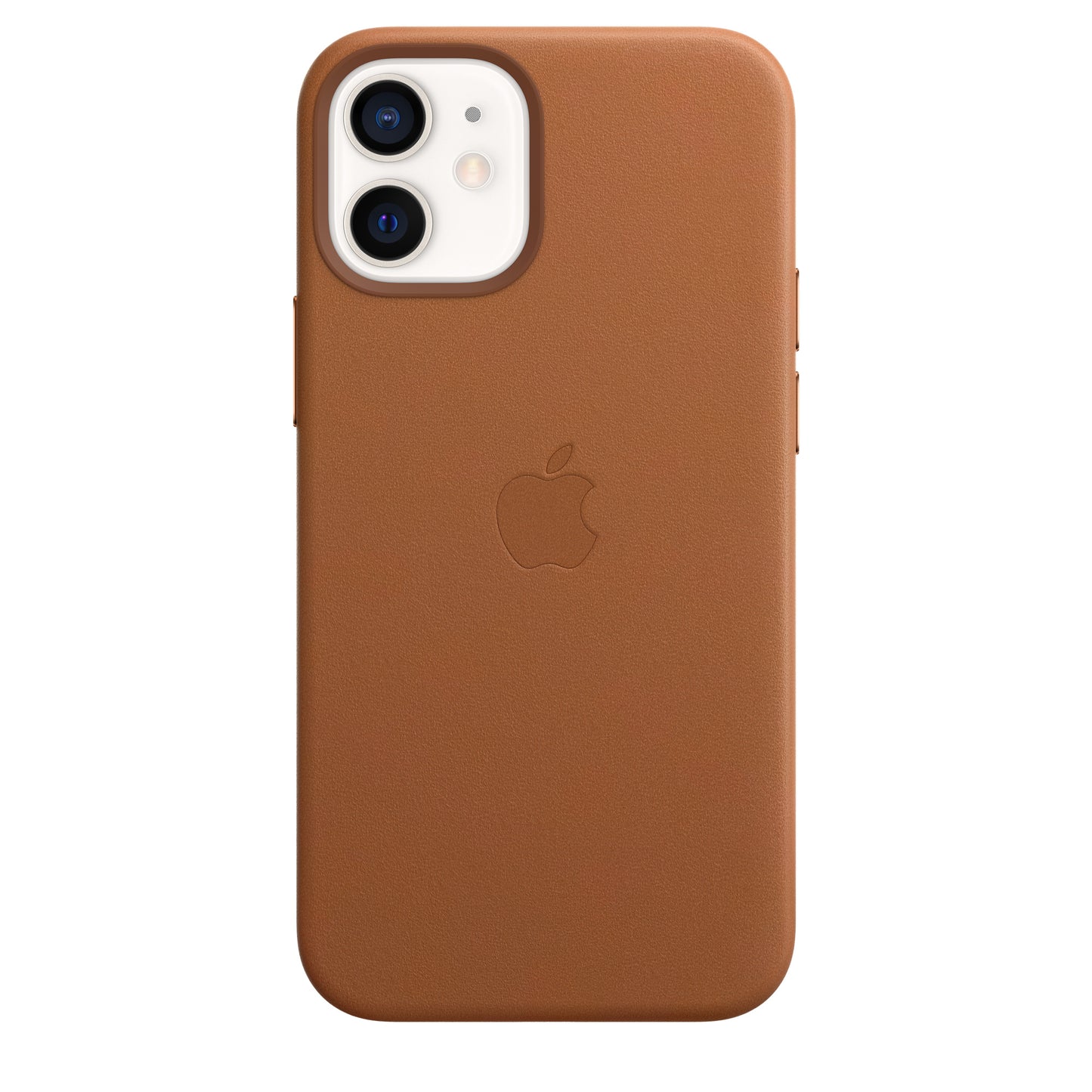 Apple iPhone 12 mini Leder Case mit MagSafe sattelbraun – Seitenansicht