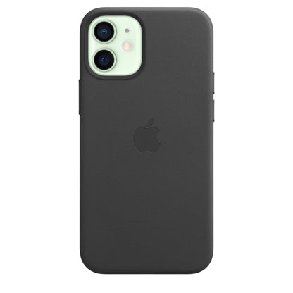 Apple iPhone 12 mini Leder Case mit MagSafe schwarz – Rückseite