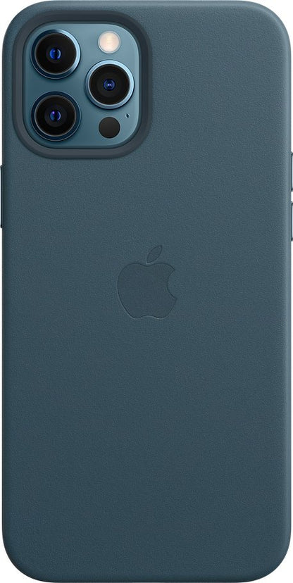 Apple iPhone 12 Pro Max Leder Case mit MagSafe baltisch blau – Frontansicht