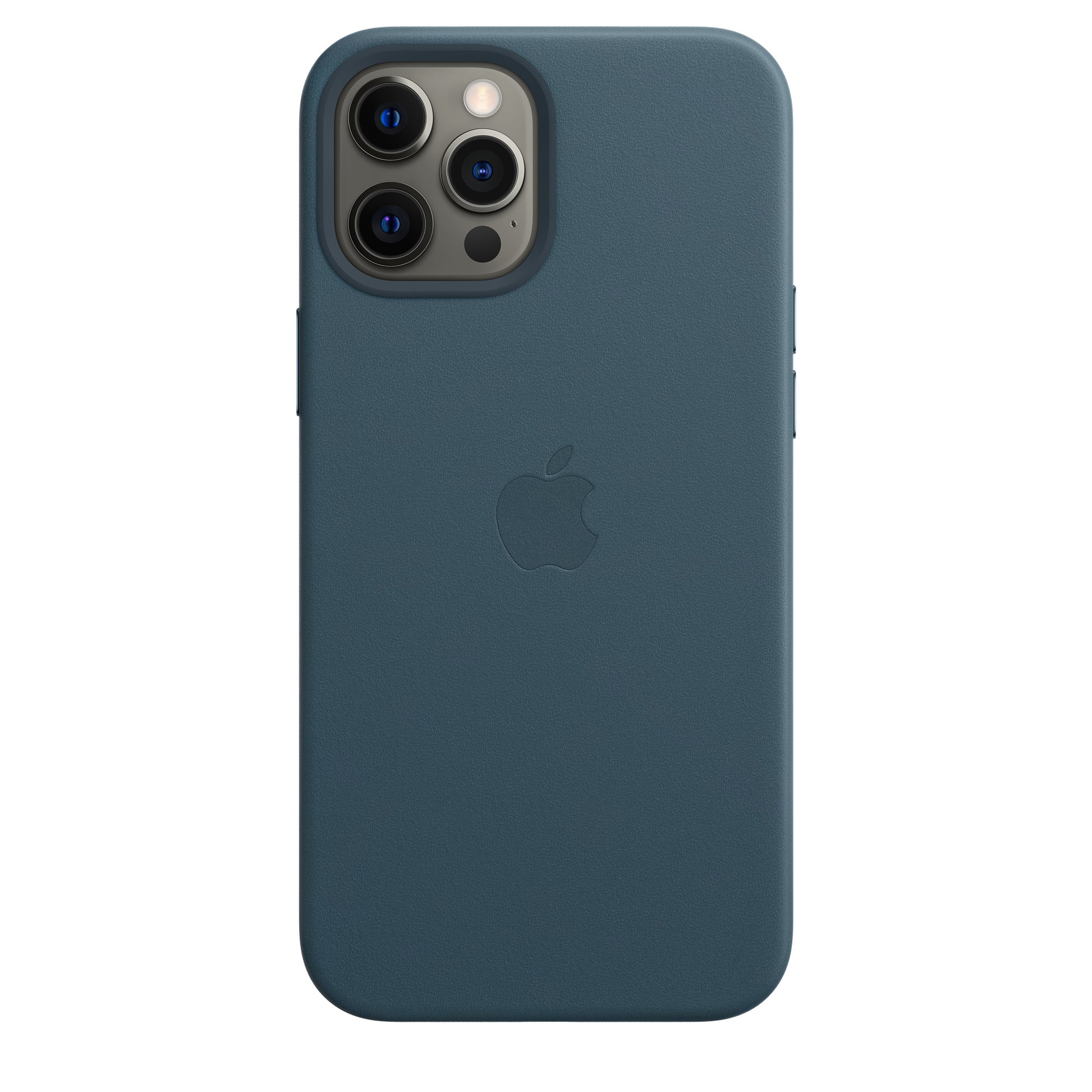 Apple iPhone 12 Pro Max Leder Case mit MagSafe baltisch blau – Rückseite