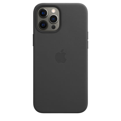 Apple iPhone 12 Pro Max Leder Case mit MagSafe schwarz – Rückseite