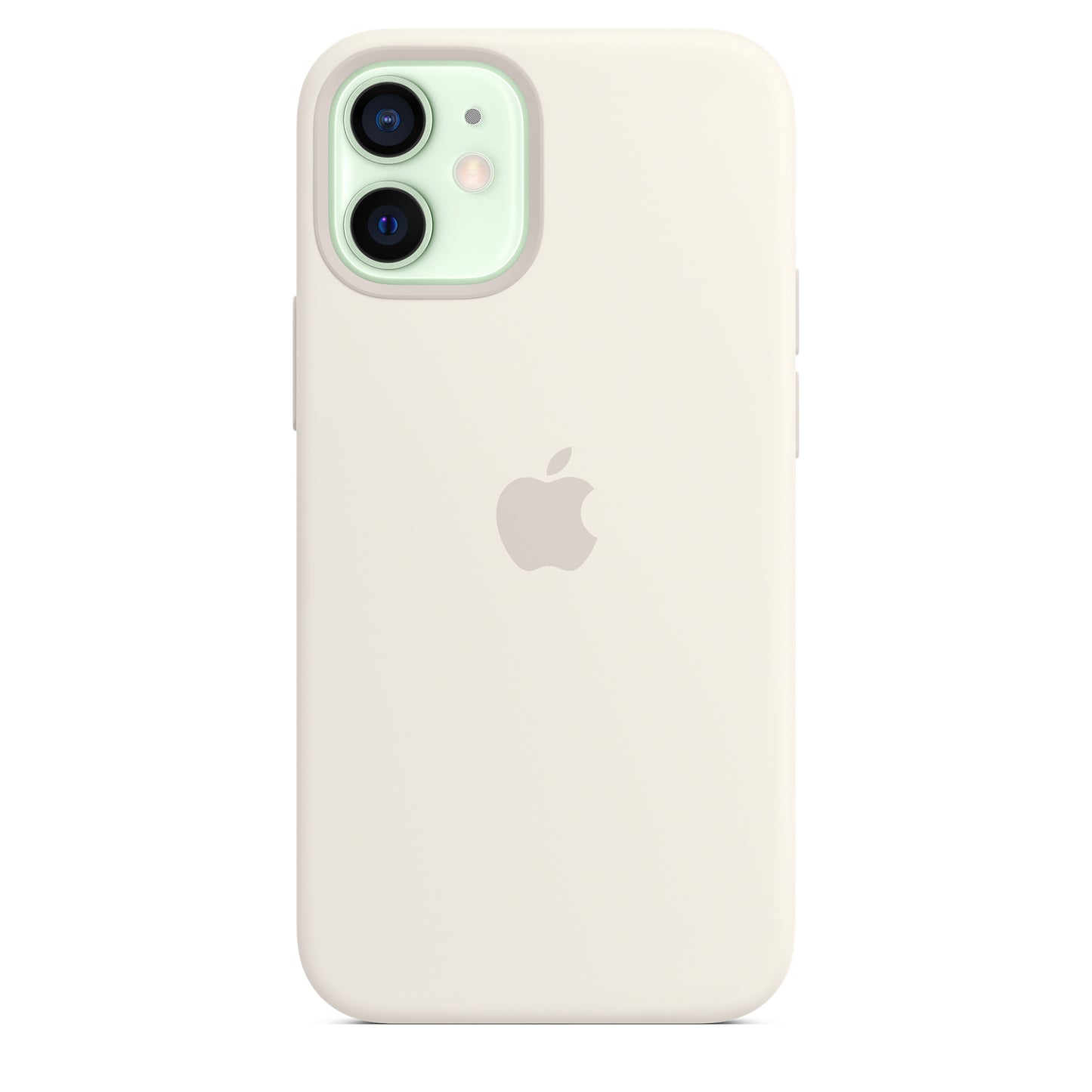Apple iPhone 12 mini Silikon Case mit MagSafe weiß – Rückseite