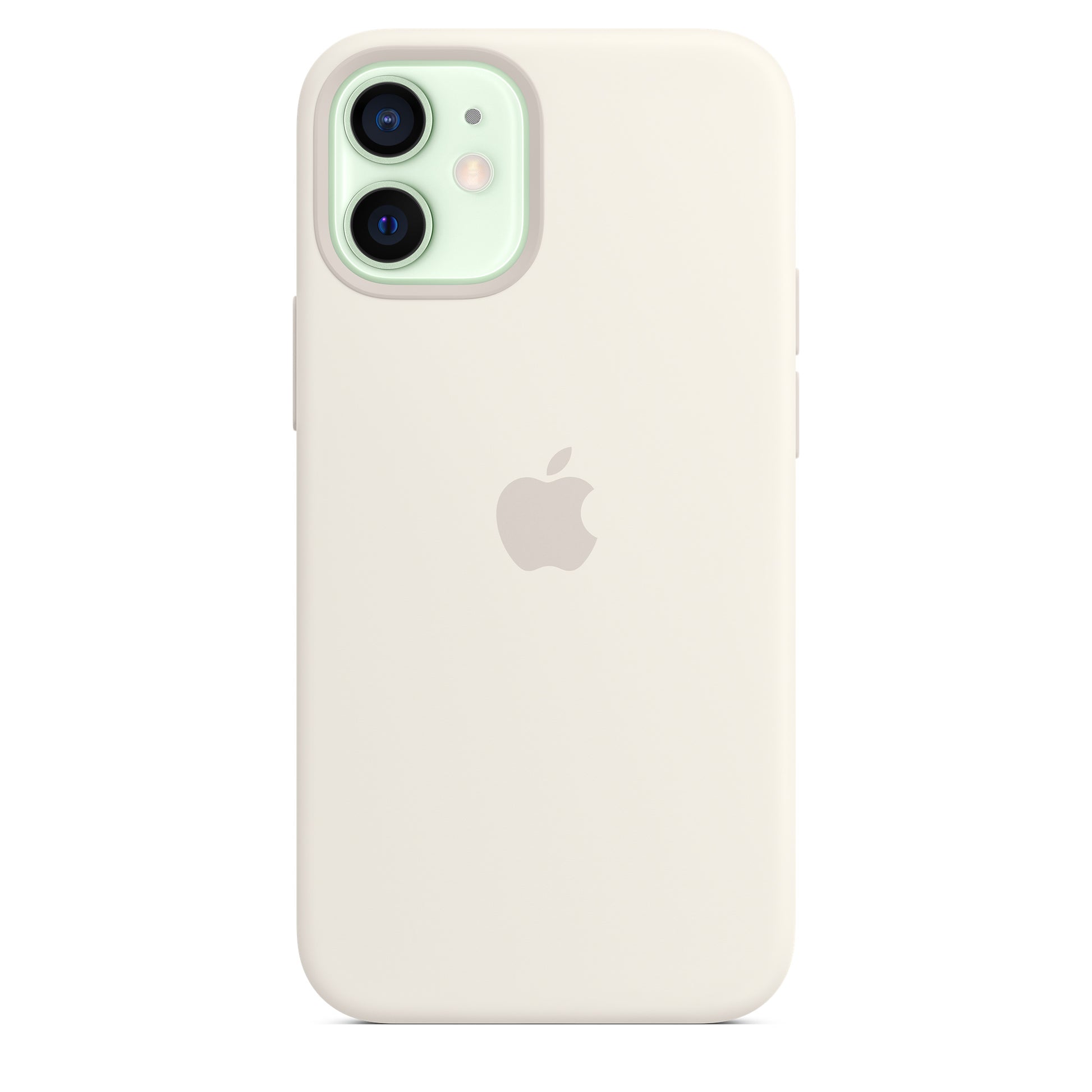 Apple iPhone 12 mini Silikon Case mit MagSafe weiß – Rückseite