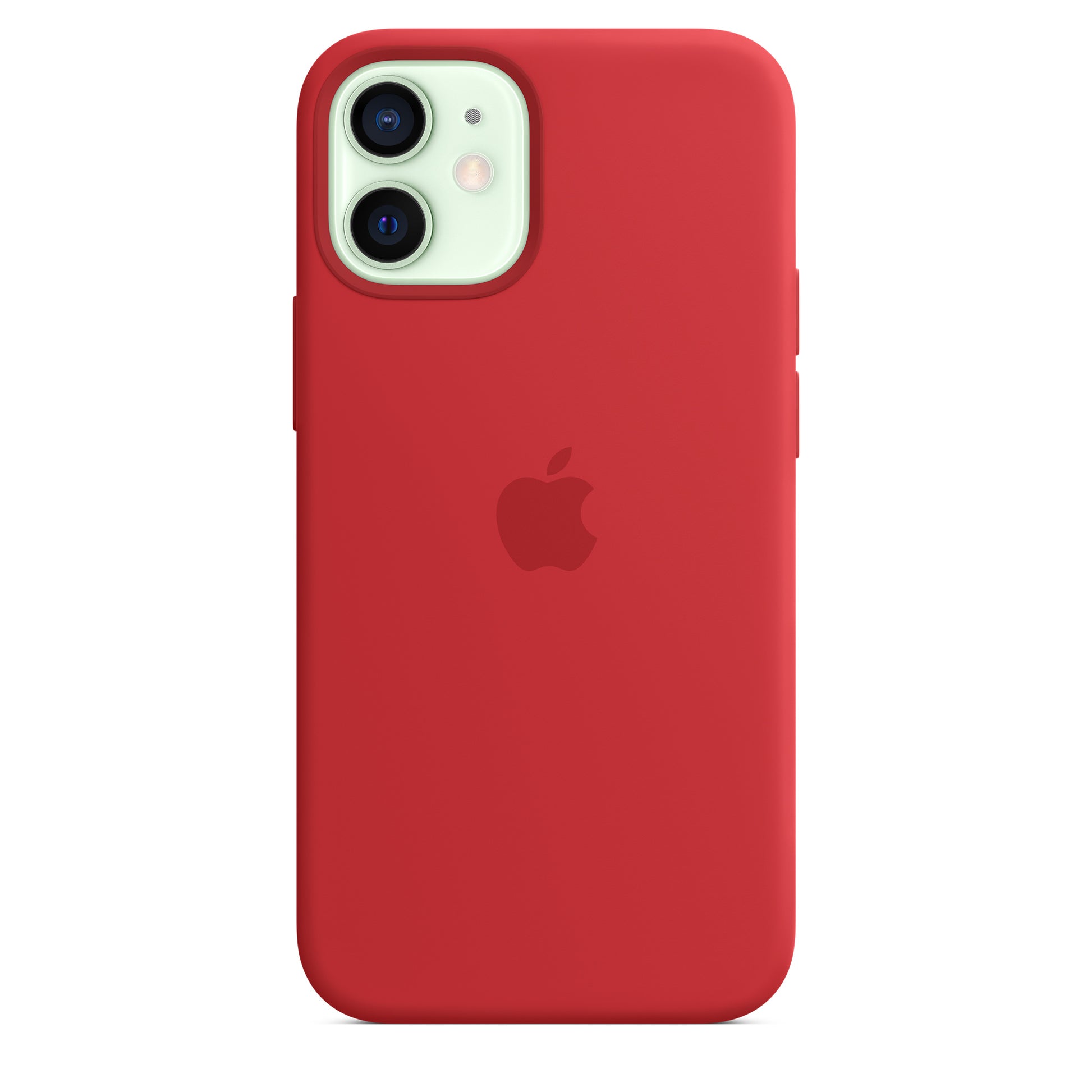 Apple Silikon Case mit MagSafe für iPhone 12 Mini rot – Rückseite