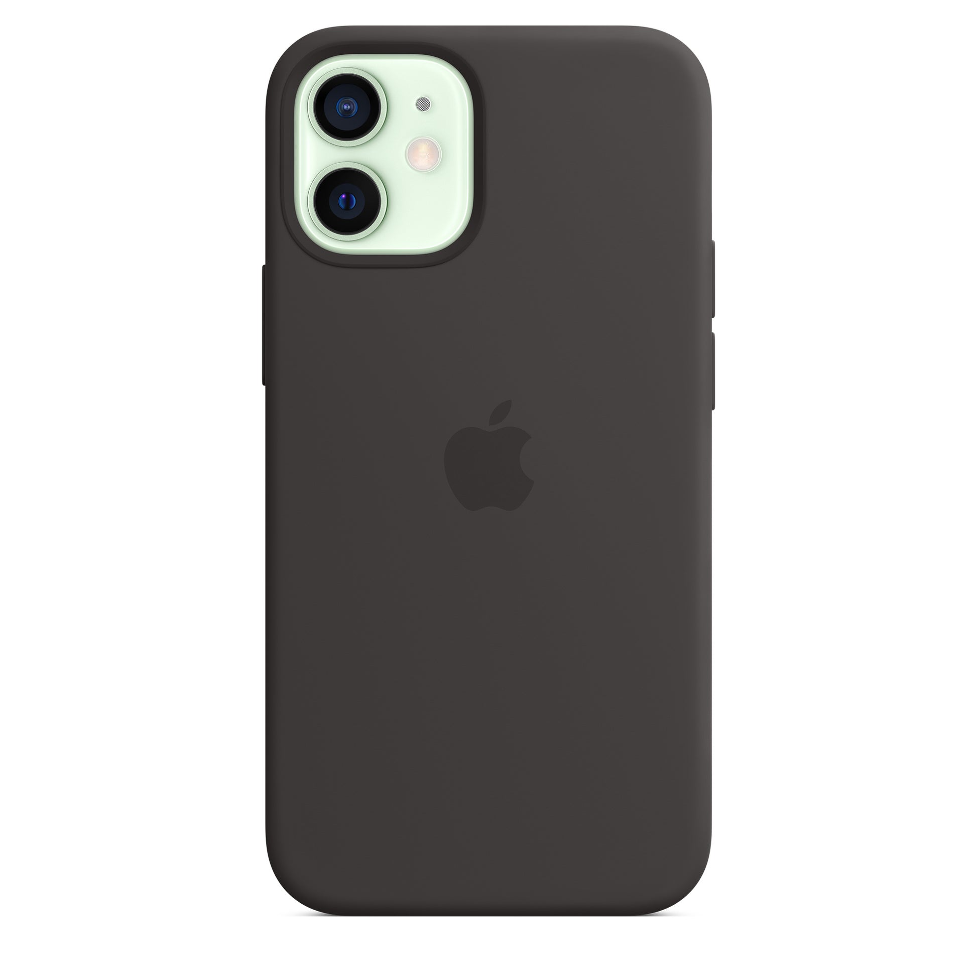 Apple iPhone 12 mini Silikon Case mit MagSafe schwarz – Rückseite