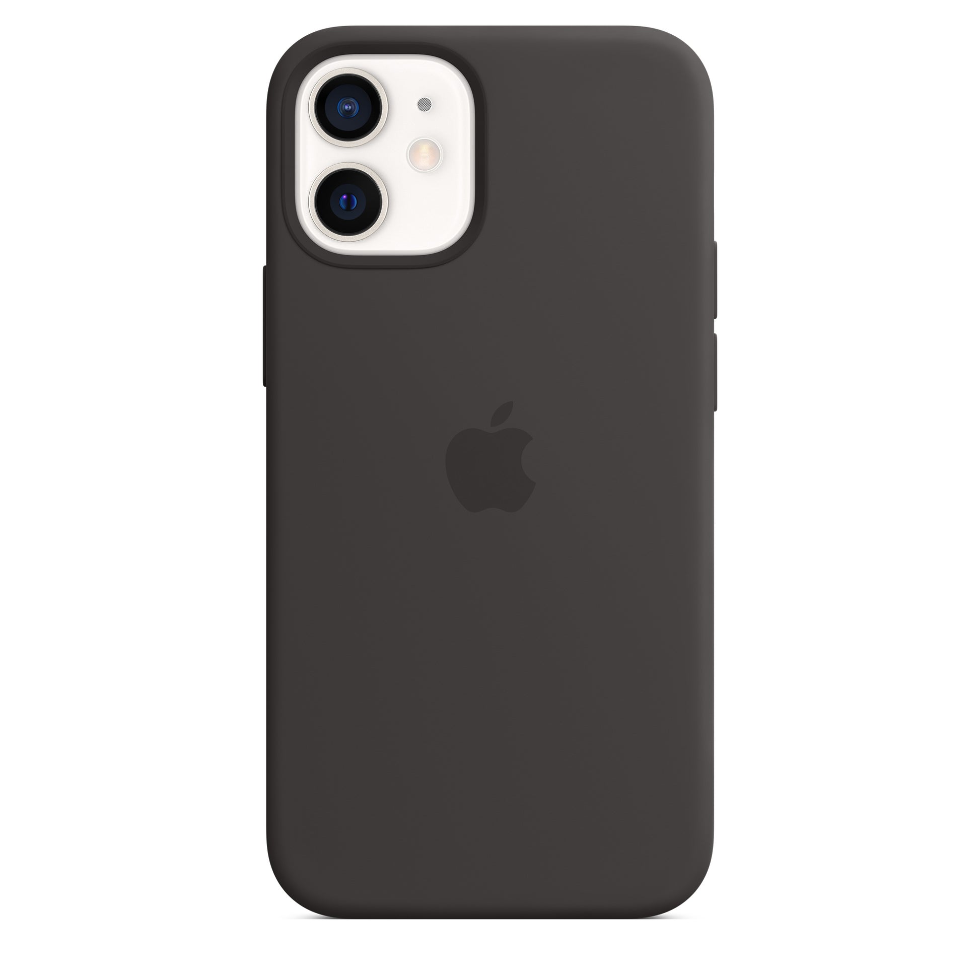 Apple iPhone 12 mini Silikon Case mit MagSafe schwarz – Seitenansicht