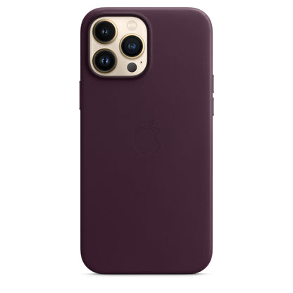 Apple iPhone 13 Pro Max Leder Case mit MagSafe dunkelkirsch – Rückseite