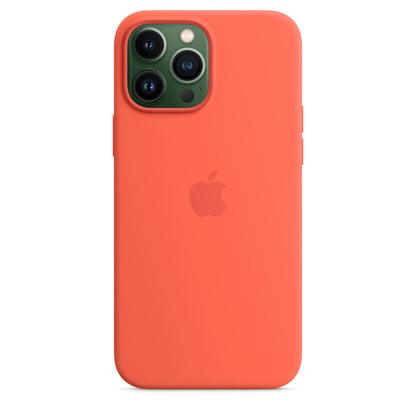 Apple Silikon Case mit MagSafe für iPhone 13 Pro Max Nektarine – Seitenansicht