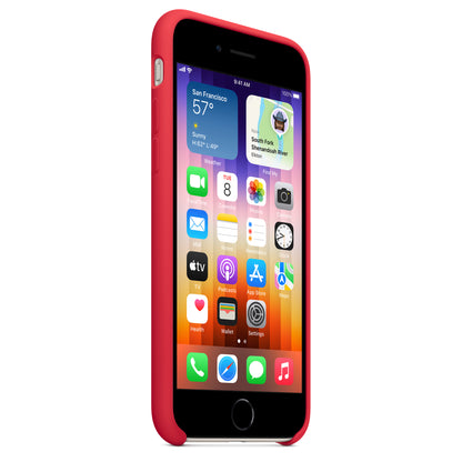 Apple iPhone 7/8/SE2020/SE2022 Silikon Case rot – Seitenansicht
