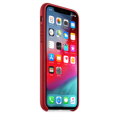 Apple iPhone XS Leder Case, RED – Detail