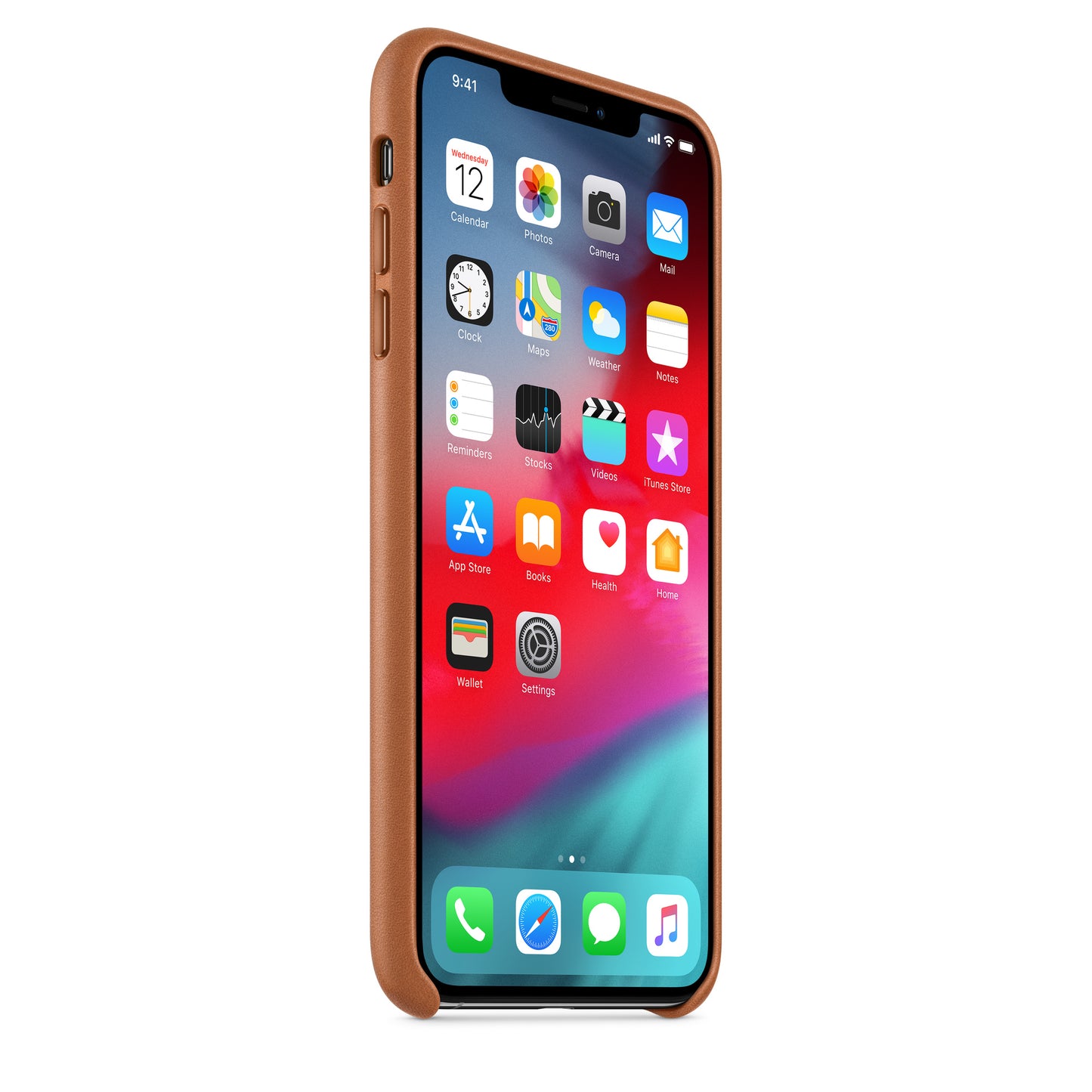 Apple iPhone XS Max Leder Case sattelbraun – Detail