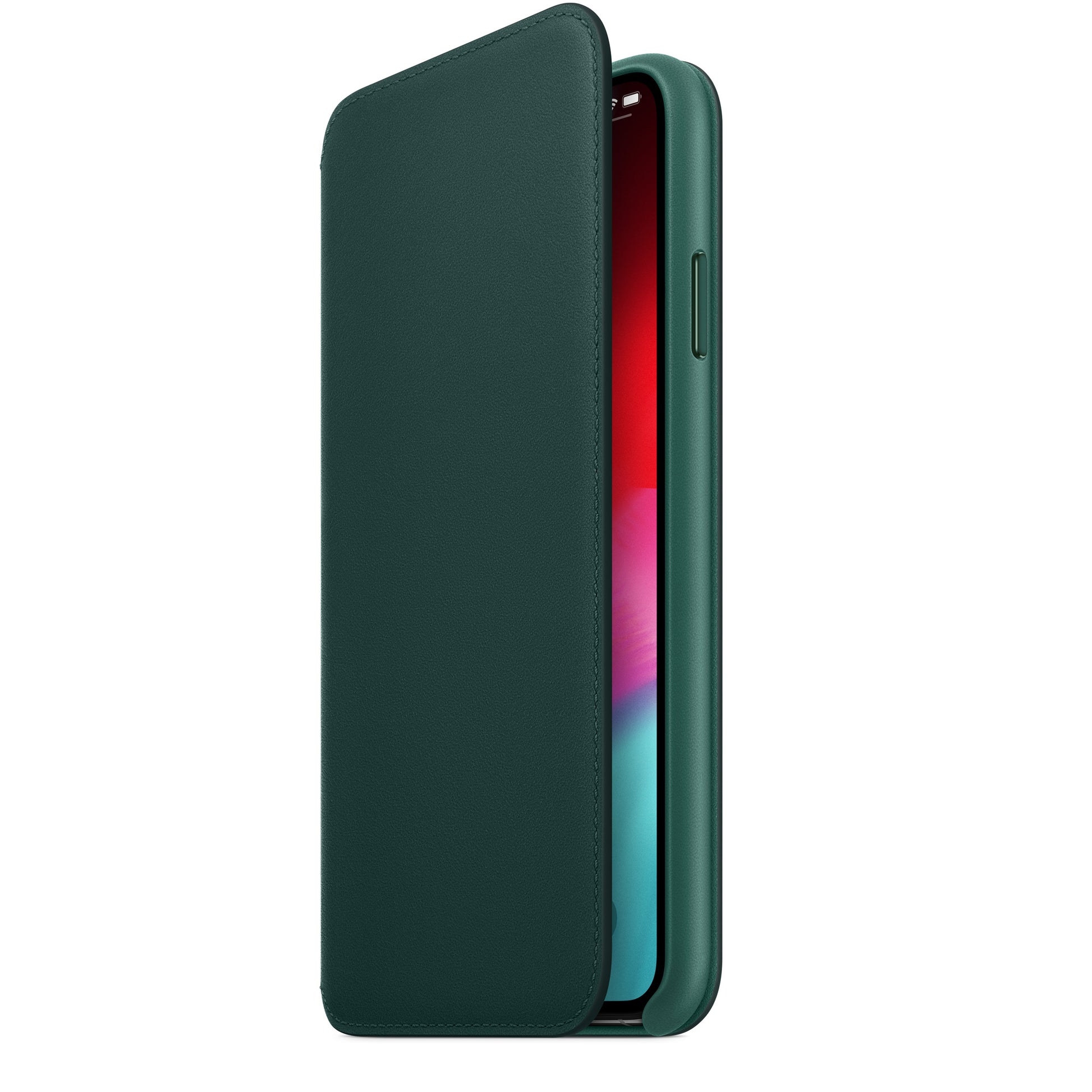 Apple iPhone XS Max Leder Folio waldgrün – Detail
