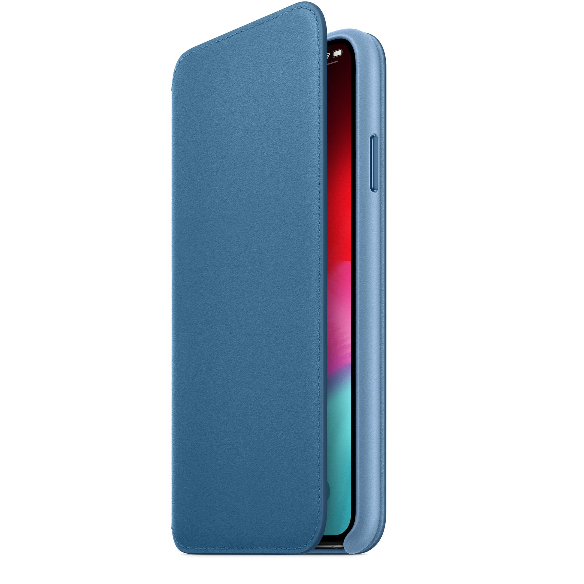 Apple iPhone XS Max Leder Folio cape cod blau – Detail