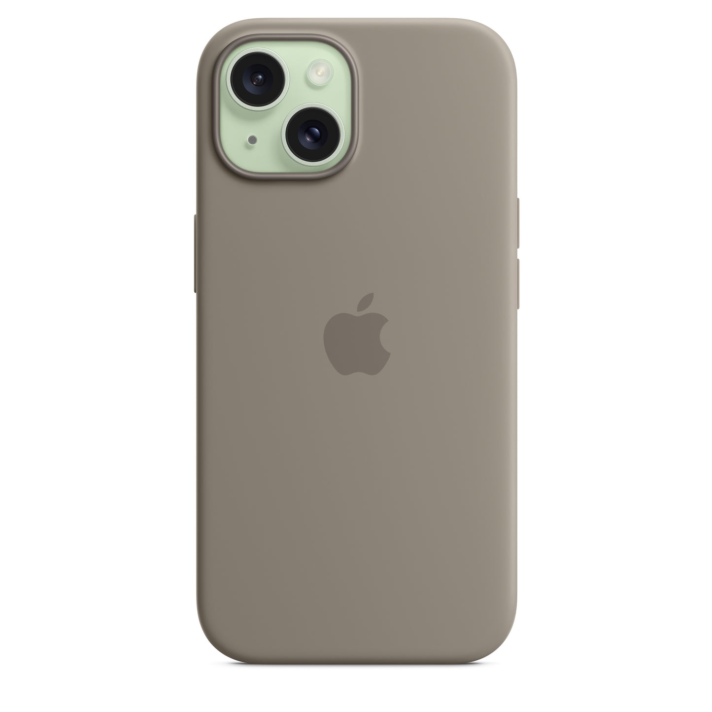 Apple iPhone 15 Silikon Case mit MagSafe tonbraun – Anwendung