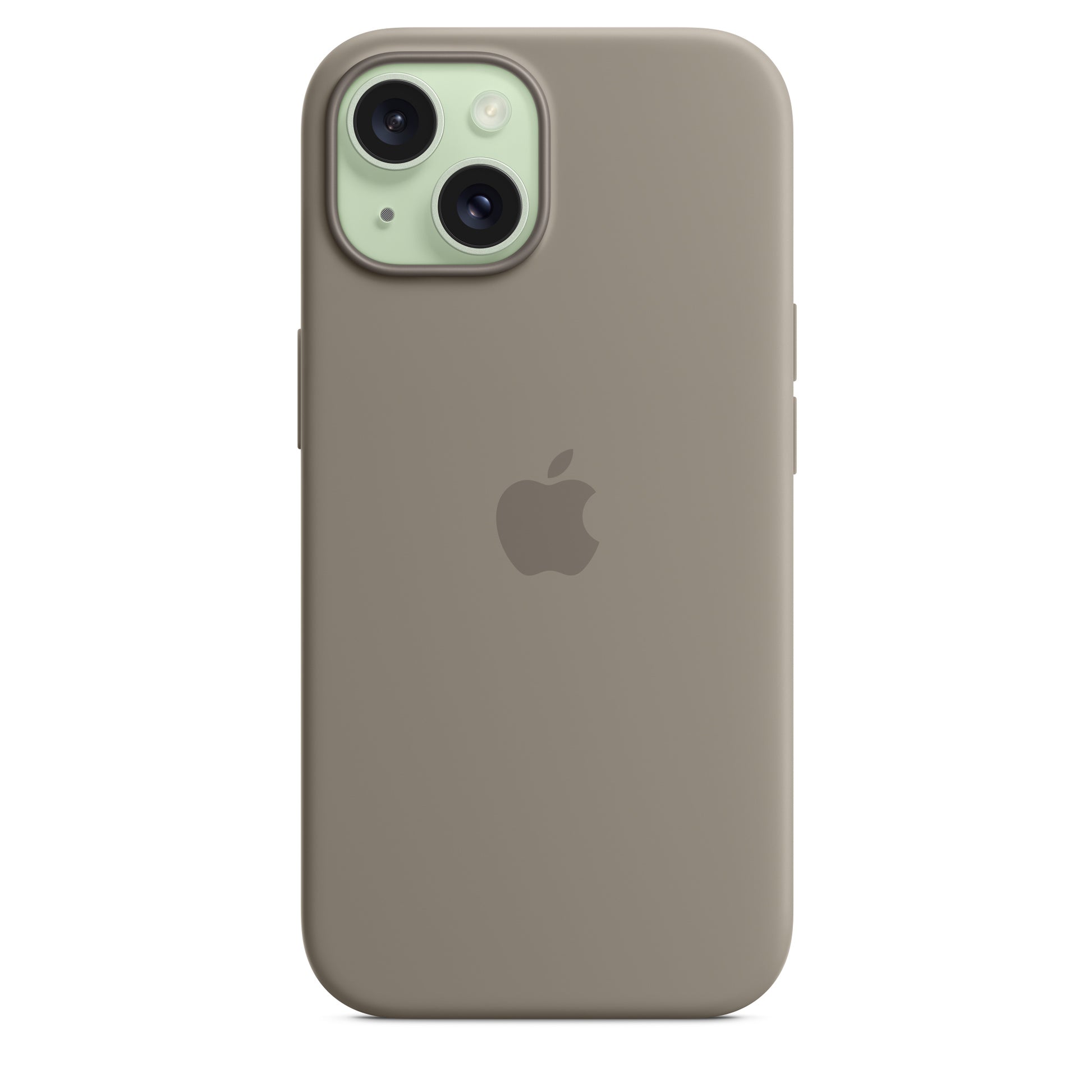 Apple iPhone 15 Silikon Case mit MagSafe tonbraun – Anwendung