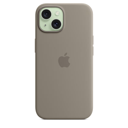 Apple iPhone 15 Silikon Case mit MagSafe tonbraun – Anwendung