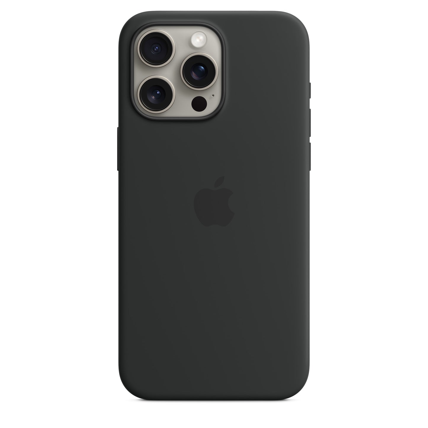 Apple iPhone 15 Pro Max Silikon Case mit MagSafe schwarz – Detail