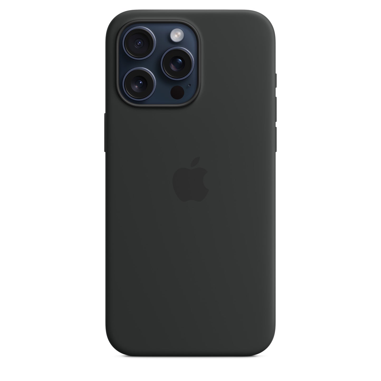 Apple iPhone 15 Pro Max Silikon Case mit MagSafe schwarz – Rückseite