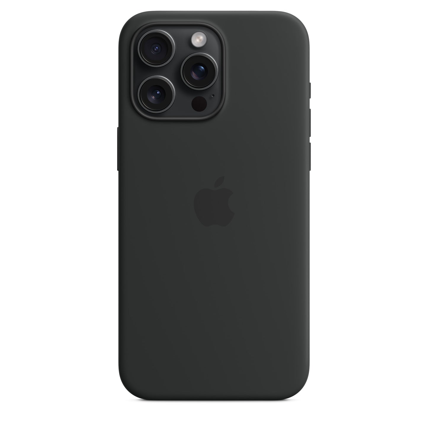 Apple iPhone 15 Pro Max Silikon Case mit MagSafe schwarz – Seitenansicht