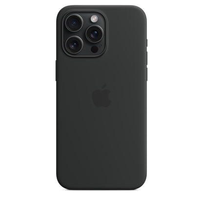 Apple iPhone 15 Pro Max Silikon Case mit MagSafe schwarz – Seitenansicht